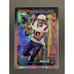 2024 Topps Chrome - Rookies Drake Maye #203 Prism Refractor (RC) Prizm Patriots